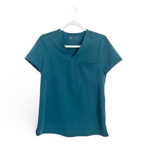 Figs Catarina One-Pocket Medical Scrub Top in Caribbean Blue Size XS
